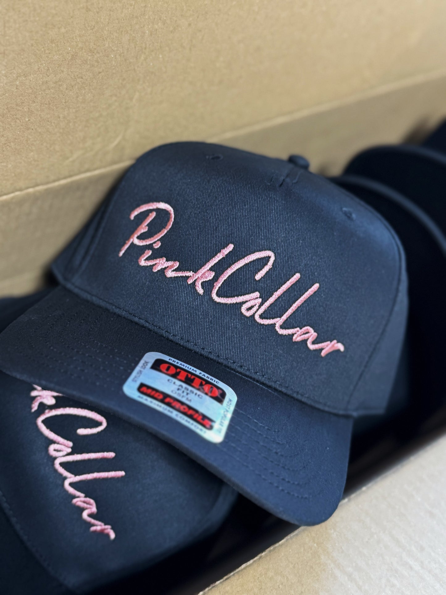 Pink Collar Trucker Hat