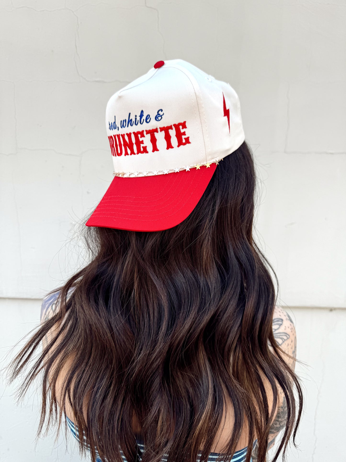 red, white & BRUNETTE
