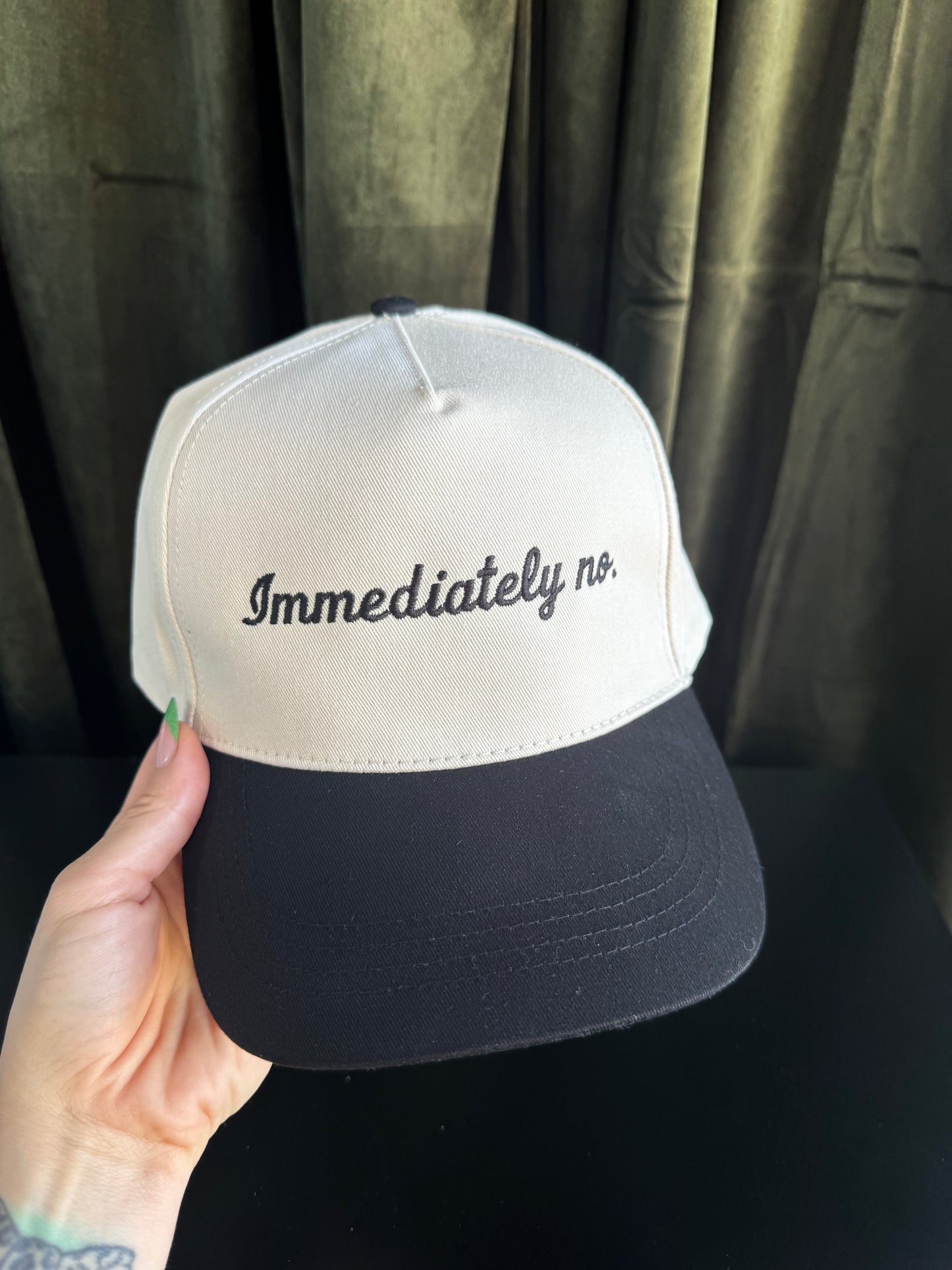 IMMEDIATELY NO. TRUCKER HAT